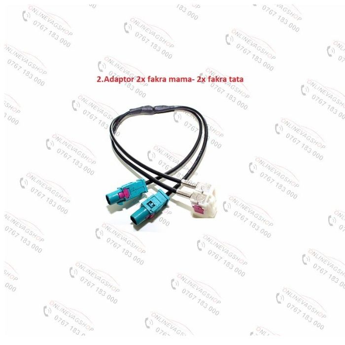 Adaptor antena conector 2FAKRA,RAST, ISO,ROKA,FME, SMA