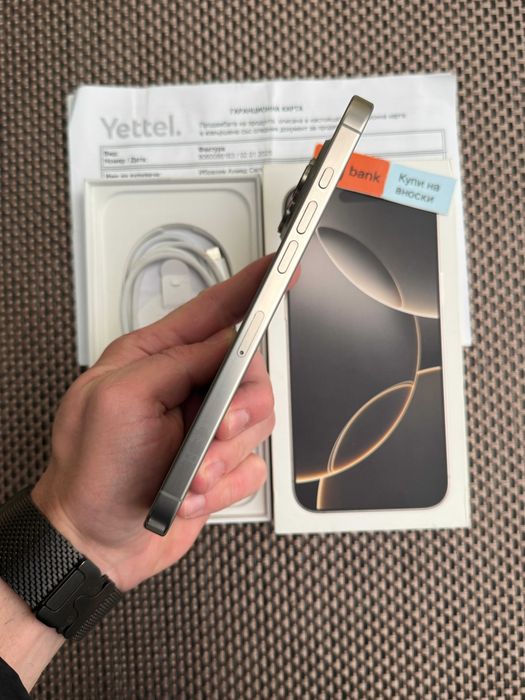 36М ГАР! iPhone 16 Pro MAX Лизинг от 73лв/м natural Titanium 256GB бял
