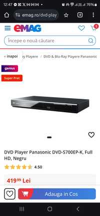 DVD Player Panasonic DVD-S700EP-K, Full HD, Negru