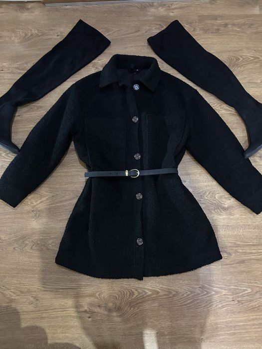 Черно палто hm zara mango