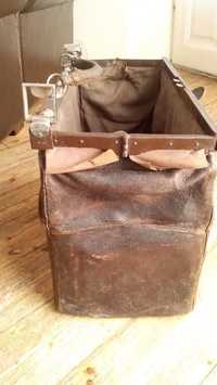Антикварна пътническа чанта , Стара кожена чанта от 1915г