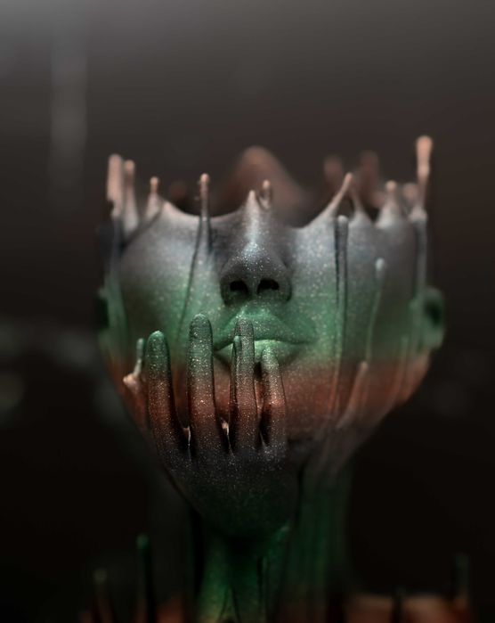 Vaza decorativa Printata 3D Melted Girl Rainbow Terra