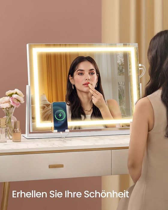 LED огледало за гримиране с тъчскрийн контрол SONGMICS