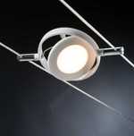 SET 6x spot lustra pe cablu LED/4W ROUNDMAC, albă Paulmann, 5m