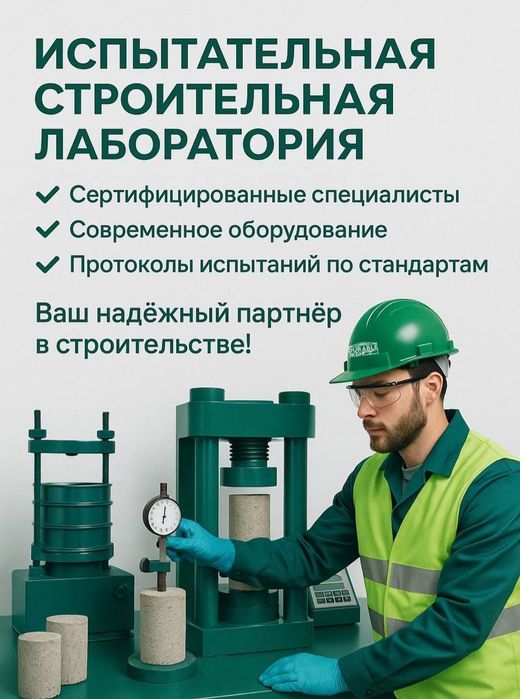 Қурилиш соҳасида лаборатория хизматларини кўрсатамиз