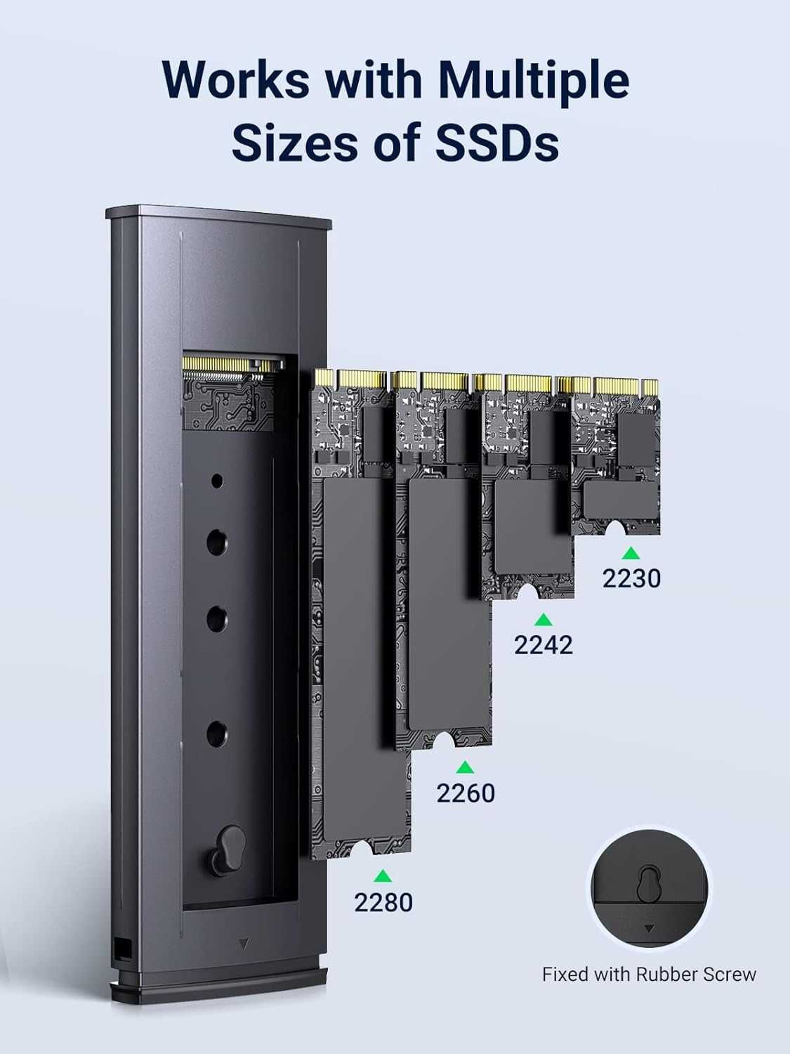 Adaptor SSD M.2 NGFF PCIe / NVMe la USB 3.0 USB-C rack extern carcasa