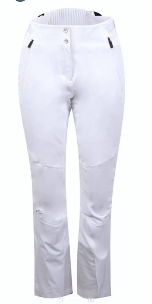 Pantaloni ski Kjus albi pantalon schi snowboard alb dama 44 / L - XL