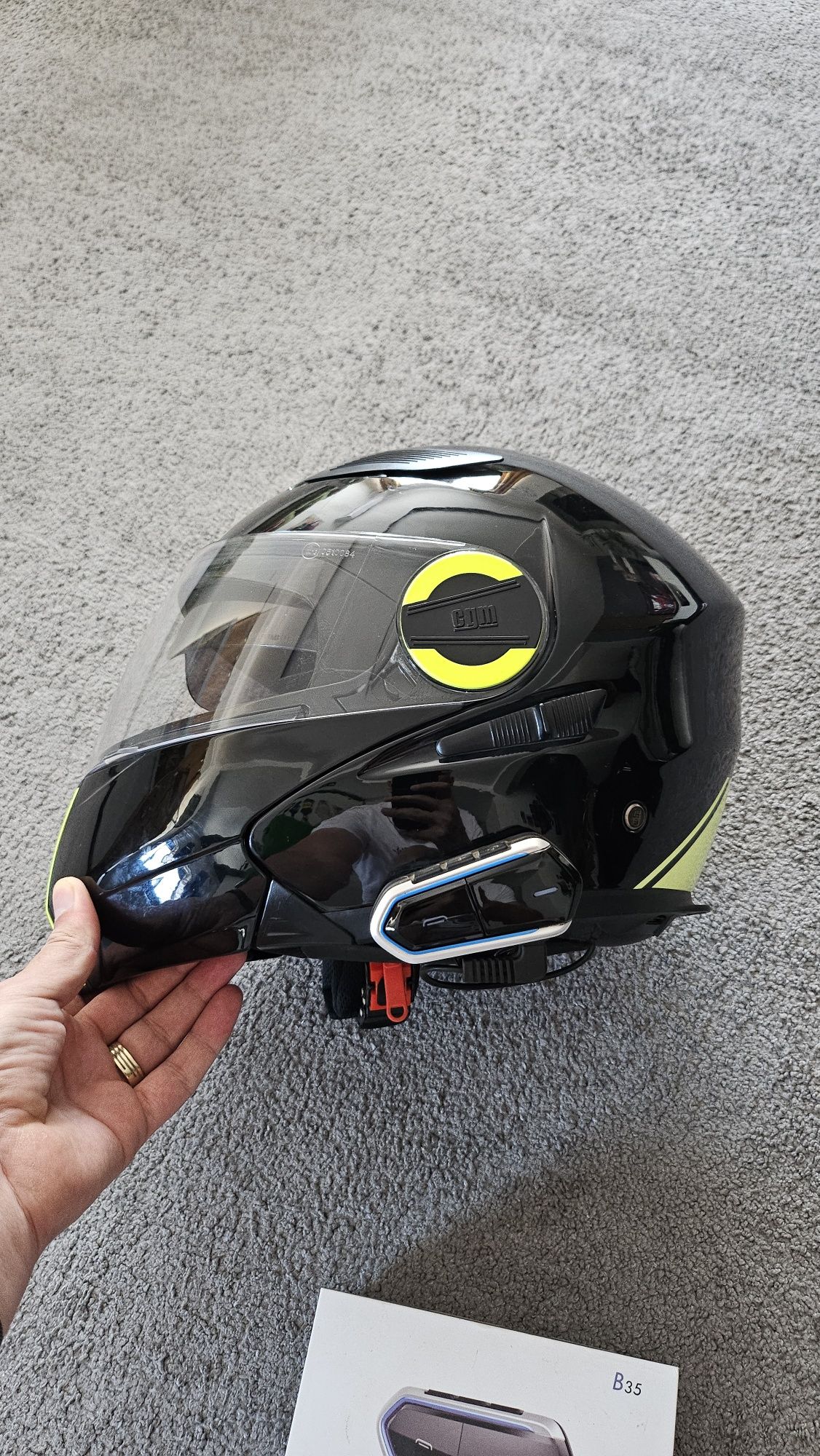 Casca moto flip up