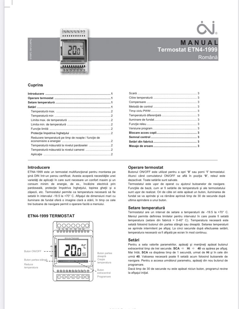 Termostat digital ETN4 - 1999
