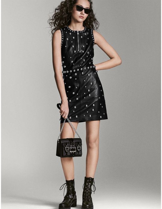 Кожаное платье MICHAEL KORS