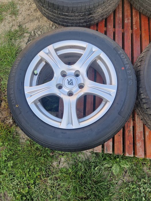 Jante 5x112 r16 cu cauciucuri 205 60 16 noi Dot 2024