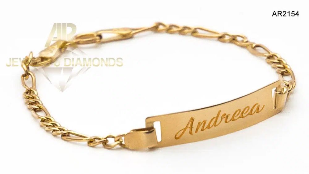 Bratara Aur 14 K Baby plate by ARJEWELS.RO