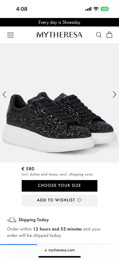 Оригинални дамски  черни маратонки Alexander Mcqueen