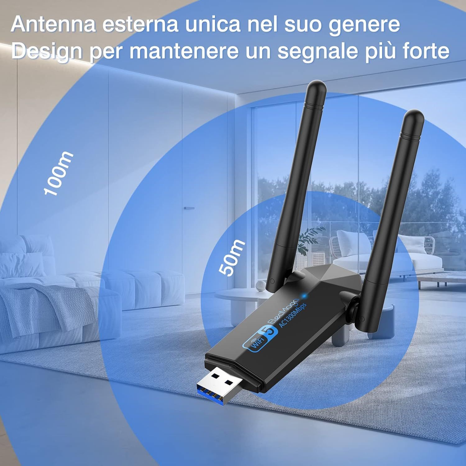 Adaptor wireless dual band, usb 3.0, 800 mbps cu 2 antene, Negociabil