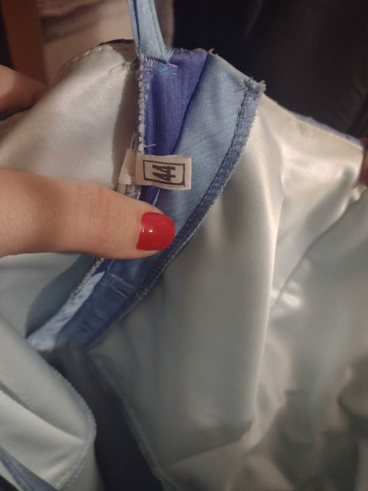 Дълга официална  синя рокля