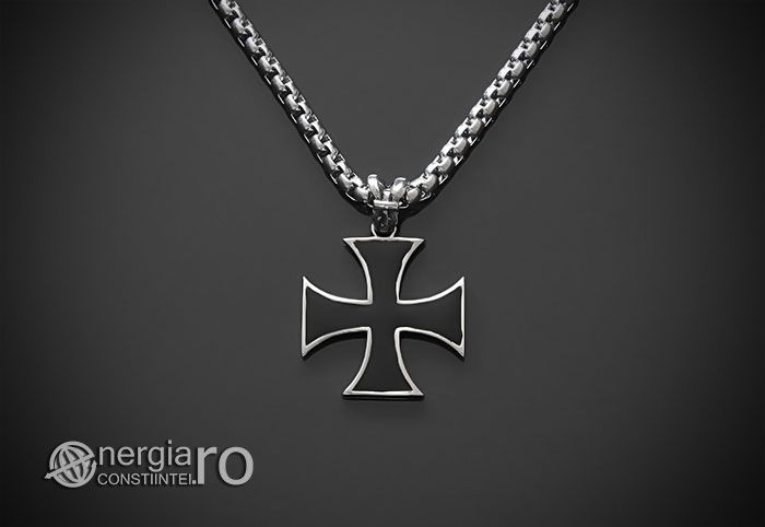 Amuleta Pandantiv Cruce Malteză Crucea de Fier INOX - cod PND073