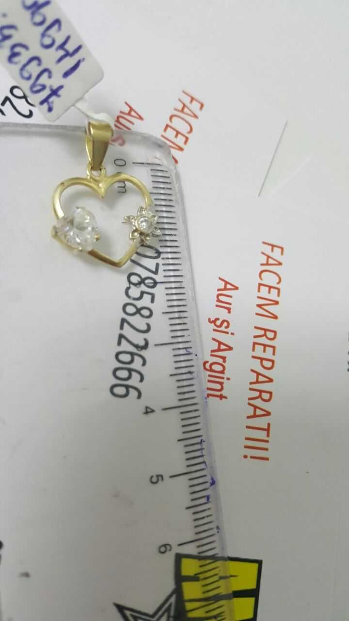 medalion forma inima 14 k (m3)