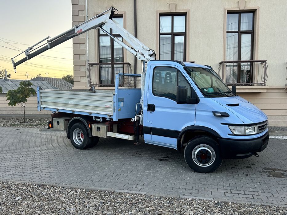 Iveco daily 65c17 basculabil trilateral cu macara(gru)