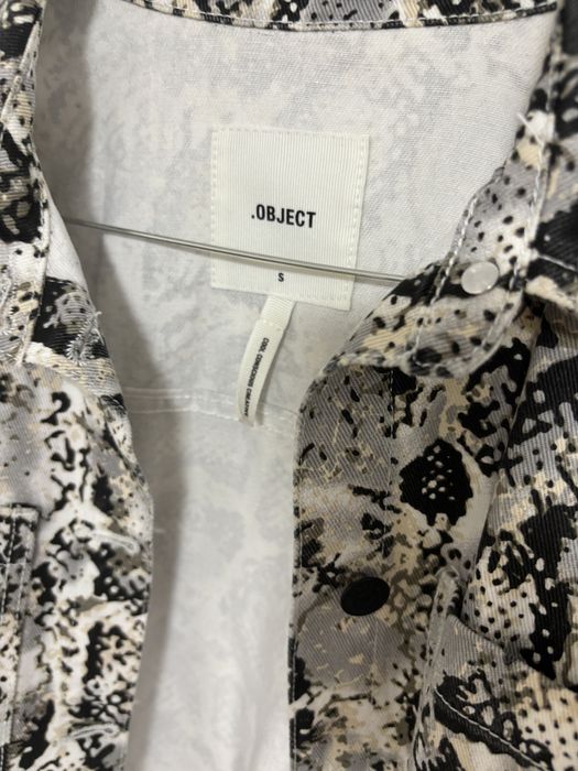 Jacheta denim snake print