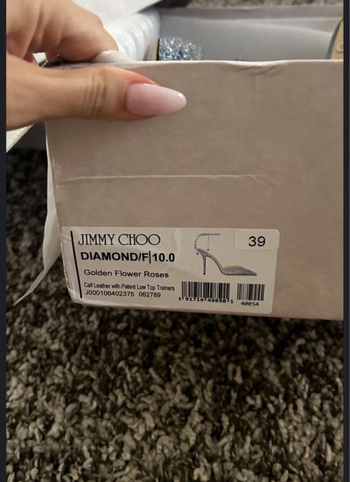 Pantofi Jimmy Choo Saeda crystal piele naturala pe soc