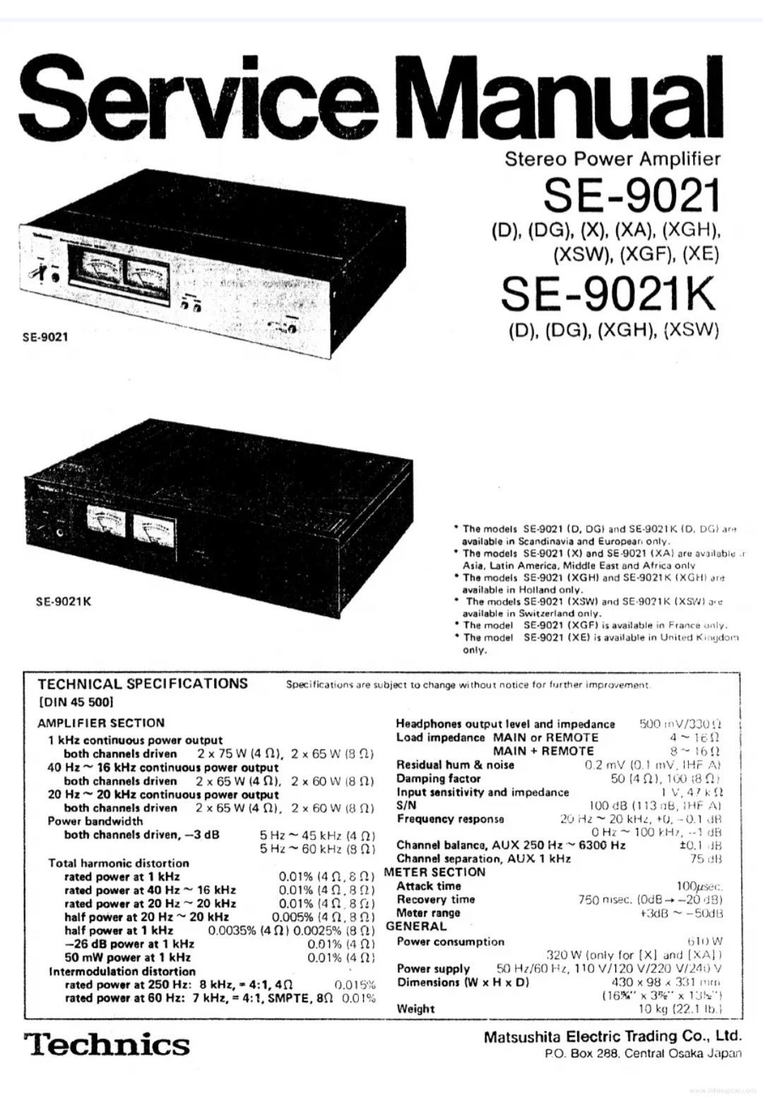 Vând technics se-9021 su-9011