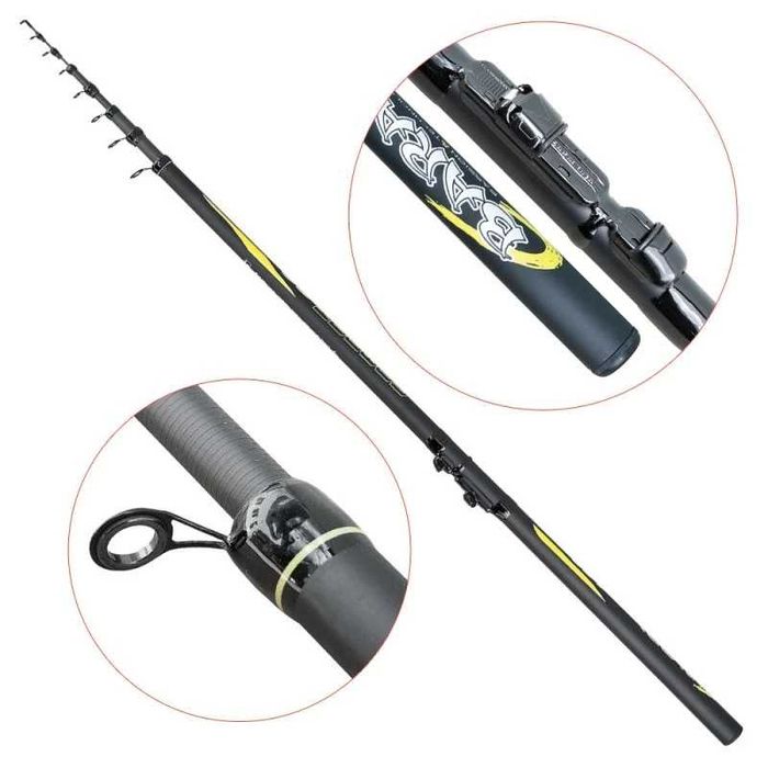Lanseta fibra de carbon Baracuda Combat 4,5 metri Actiune: A