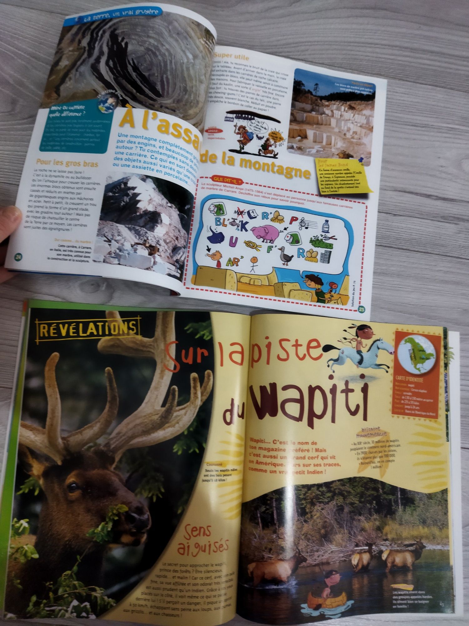2 reviste vechi Wapiti pentru copii in limba franceza
