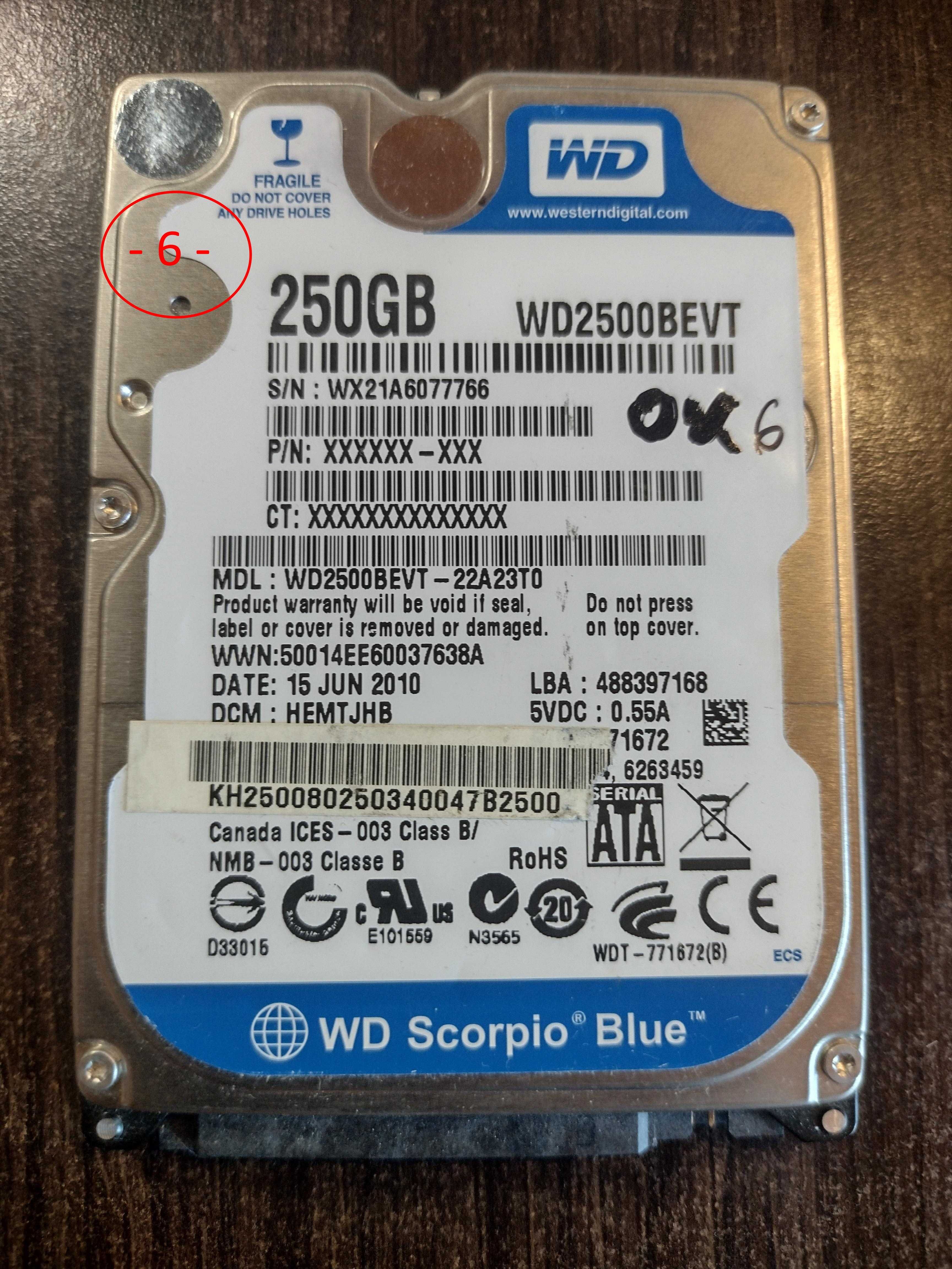 HDD Laptop 2.5" 250GB-500GB 30-50 lei - modele perfect functionale