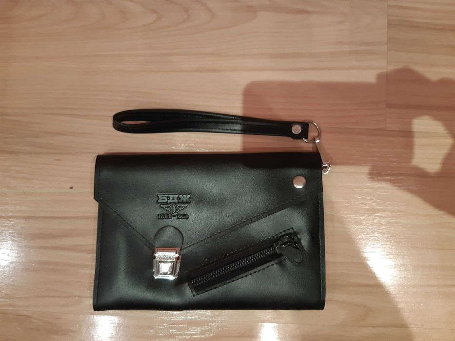 Чантичка, мъжка (ретро) за документи и пари на БДЖ, ест. кожа