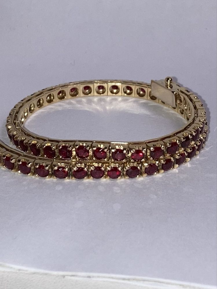 Bratara tennis aur 18kt.cu rubine