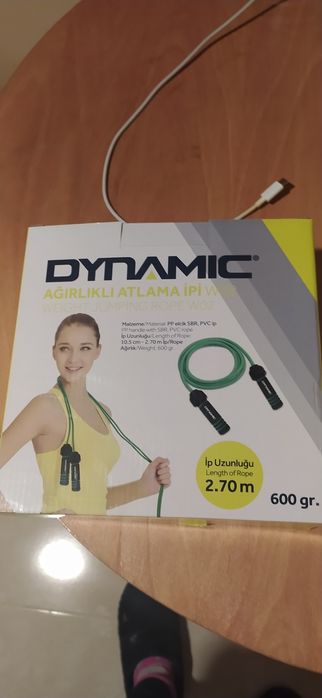 Въже за скачане Dynamic, Материал: PP+Гъба, Въже от PVC, 2.7 м, Зелен