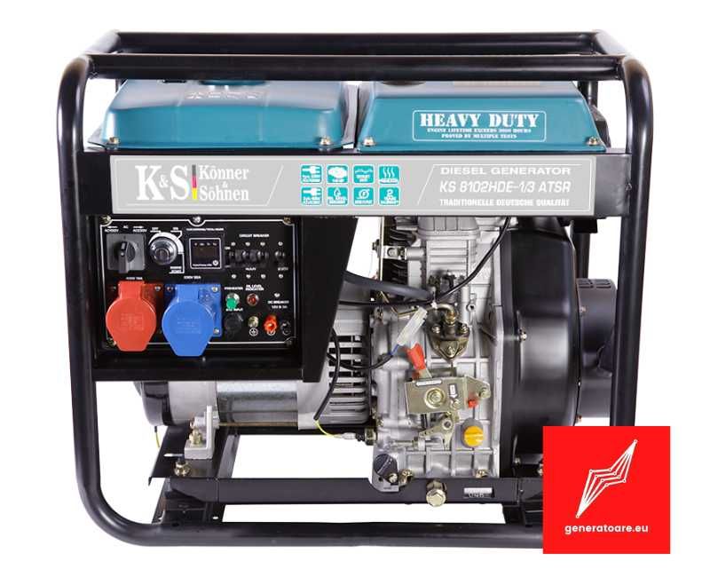 Generator curent 6.5kW diesel Heavy Duty Konner KS 8102HDE (EURO II)