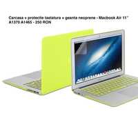 Carcasa protectie Macbook Air 11" A1465 A1370 galben neon