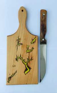 Комплект касапски нож с дъска за рязане