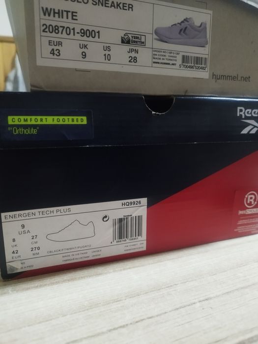 Маратонки Reebok, Hummel.