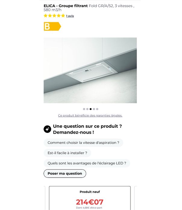 Hotă încorporabilă Elica FOLD GR/A/52 580 m³/h