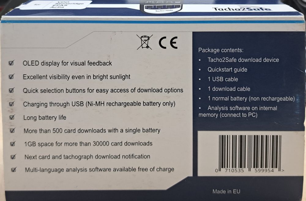 Cititor de date  Șofer Tacho2Safe 2025