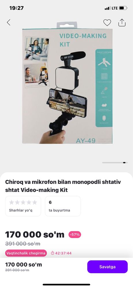 Video kontent uchun shtativ