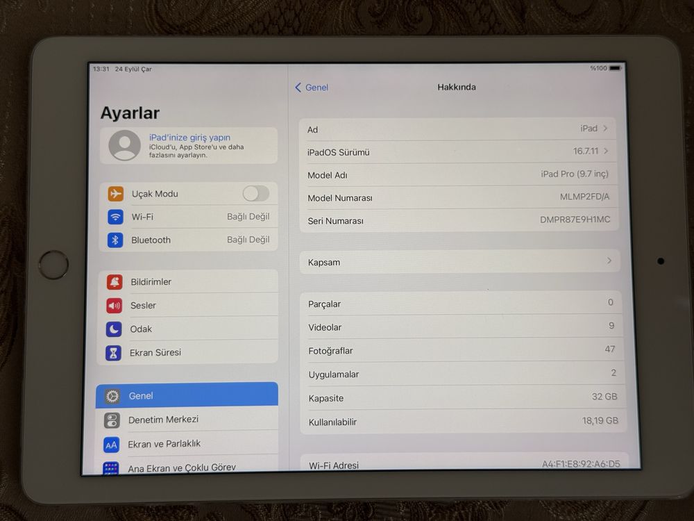 İPad Pro 9.7" 32GB