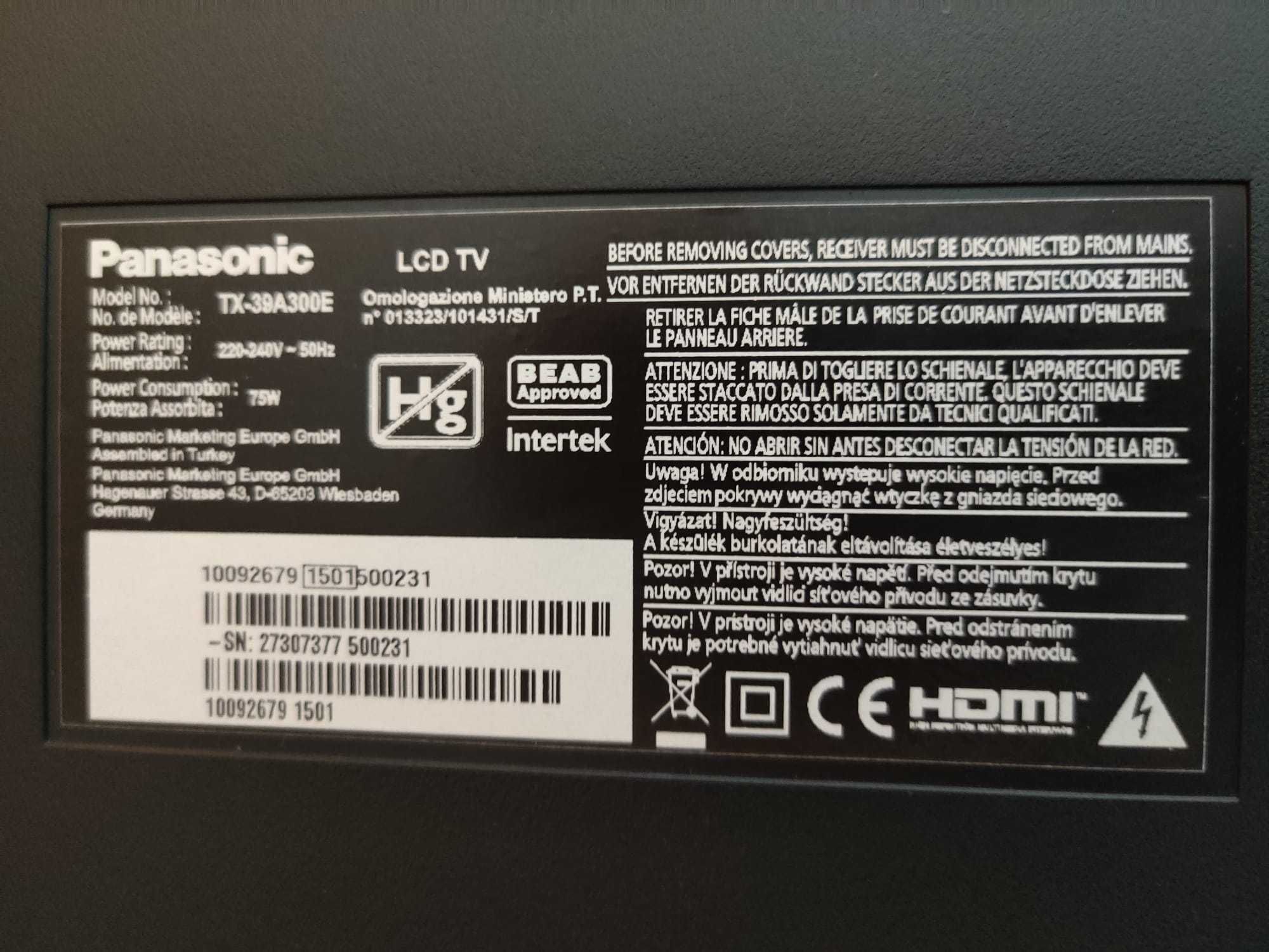 Vând TV Panasonic full HD, 101 diagonală, cu panou de leduri/ecran NOU