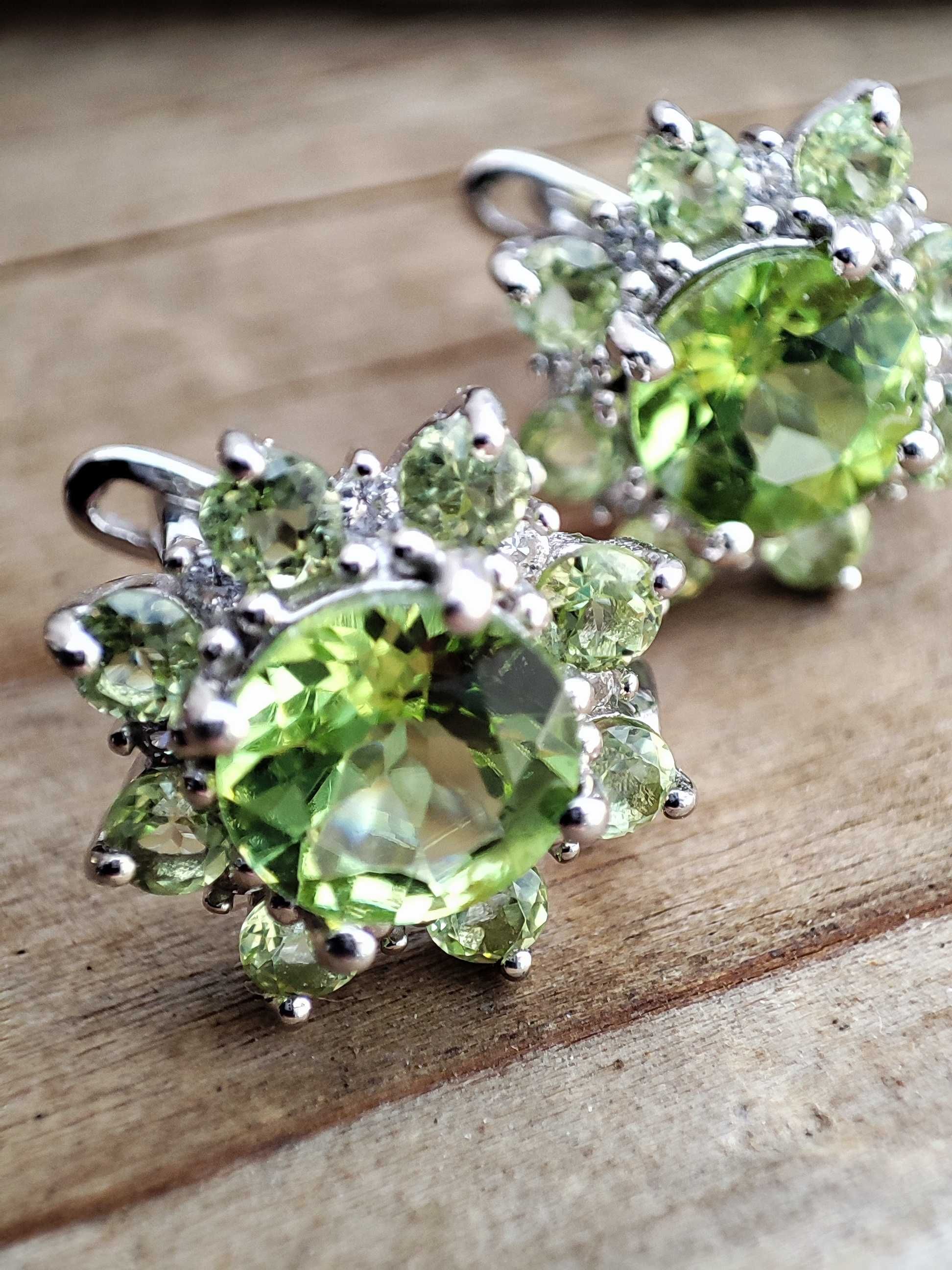 925 Cercei Argint Cu Peridot