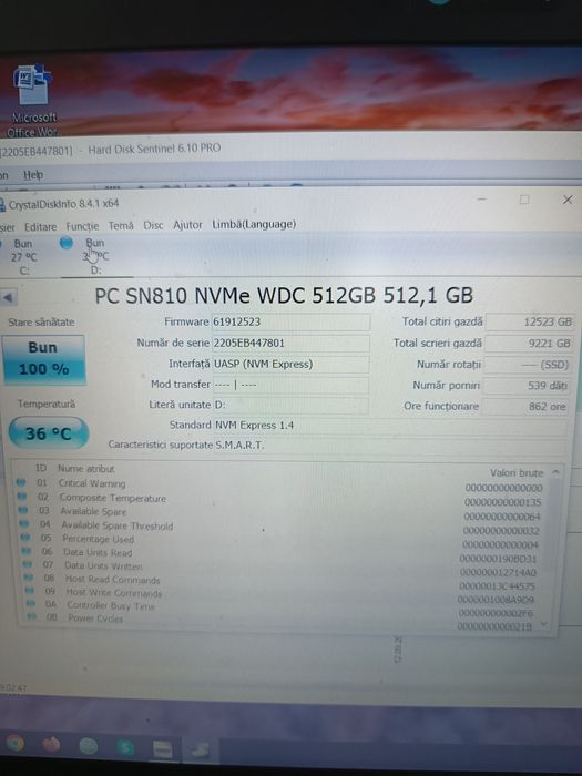 Ssduri nvme  pcie gen4 x4 Samsung/WD Black-500gb impecabile 100% healt