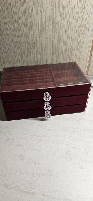 Organizator caseta cutie bijuterii aur argint inel cercei brățară