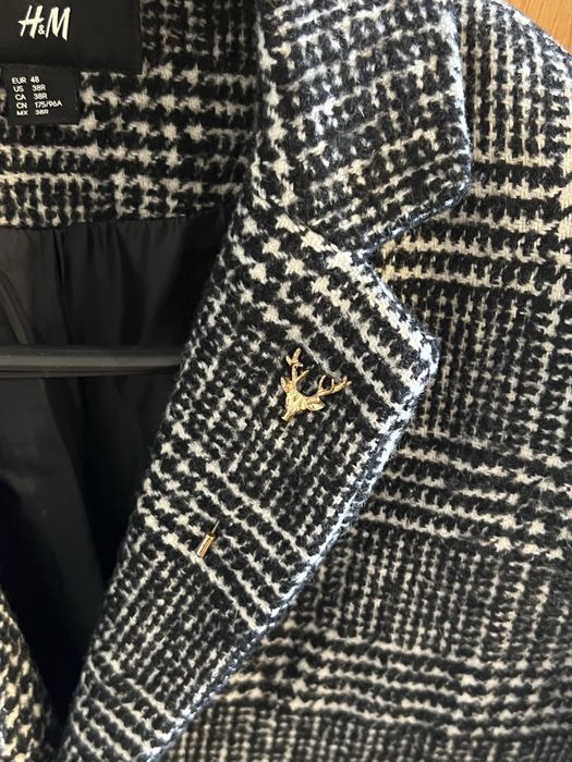 Palton barbati H&M carouri gri-negru