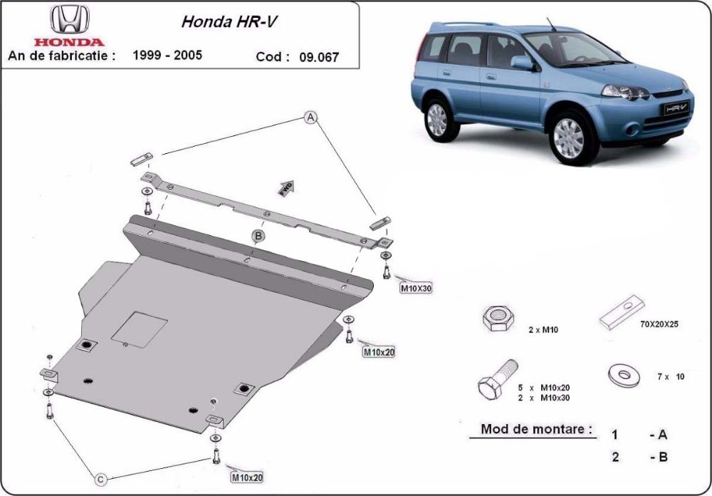 Scut motor metalic Honda HR-V (GH) 1999-2005