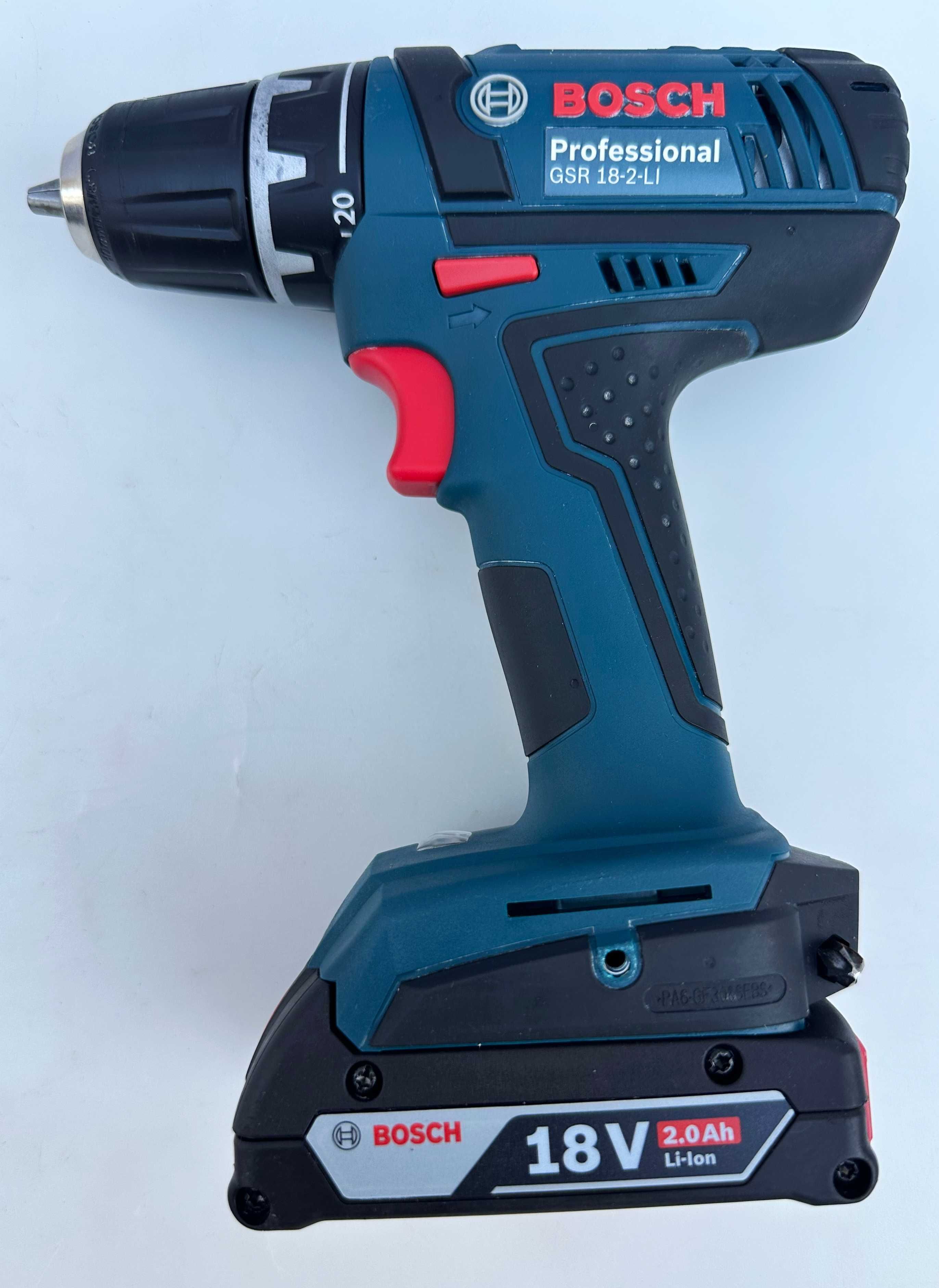 BOSCH GSR 18V-2-Li - Акумулаторен винтоверт с фенер неразличим от нов!