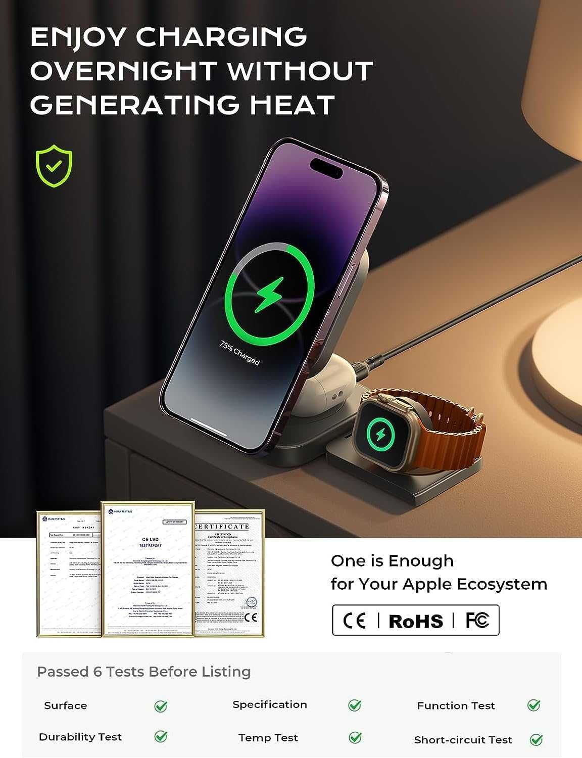 Incarcator wireless 3 in 1, pentru dispozitivele Apple, pret fix
