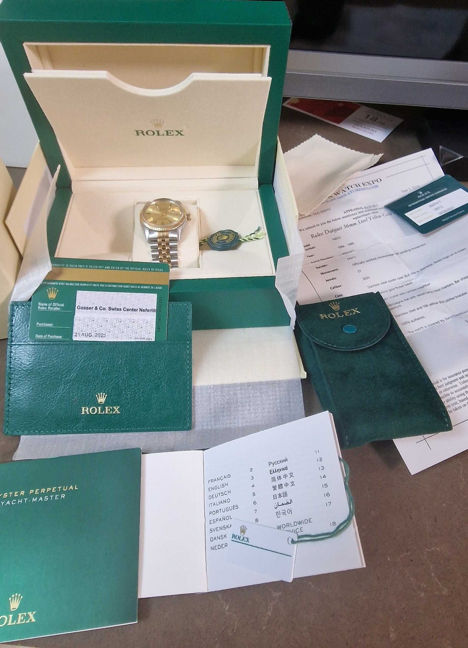 Rolex datejust 36mm steel yellow gold 18k vantage watch