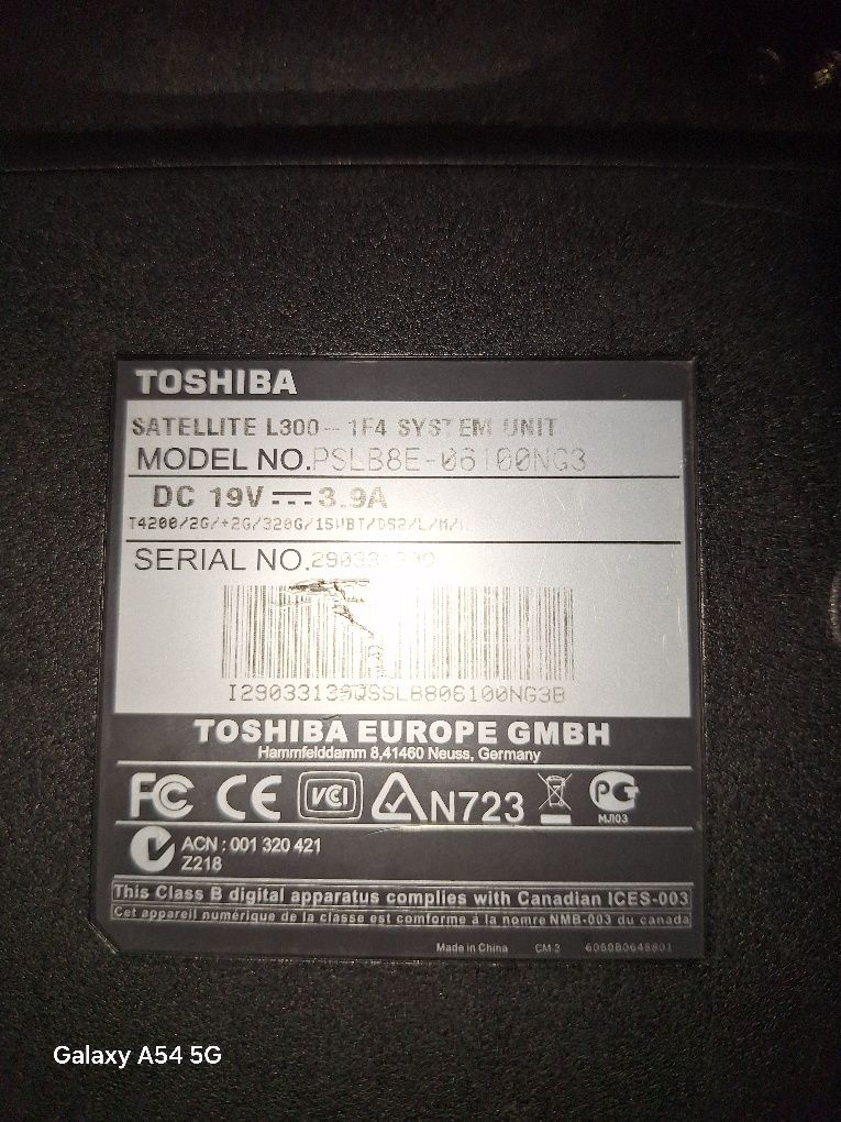 Продавам Лаптоп TOSHIBA