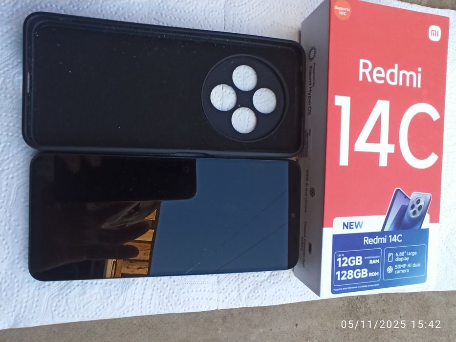 REDMI 14C, 6/128 Gbyte, IMPECABIL, full box, aproape nou.
